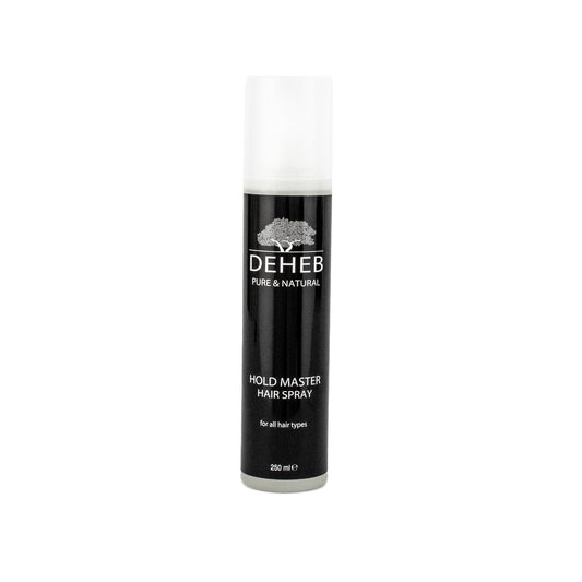 DEHEB Volume & Hold Haarspray 250 ml – Curly Girl (CG)-vriendelijke haarspray zonder uitdrogende alcoholen. Geeft langdurige fixatie, volume en voorkomt pluis